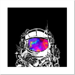 Trippy Astronaut Head Posters and Art